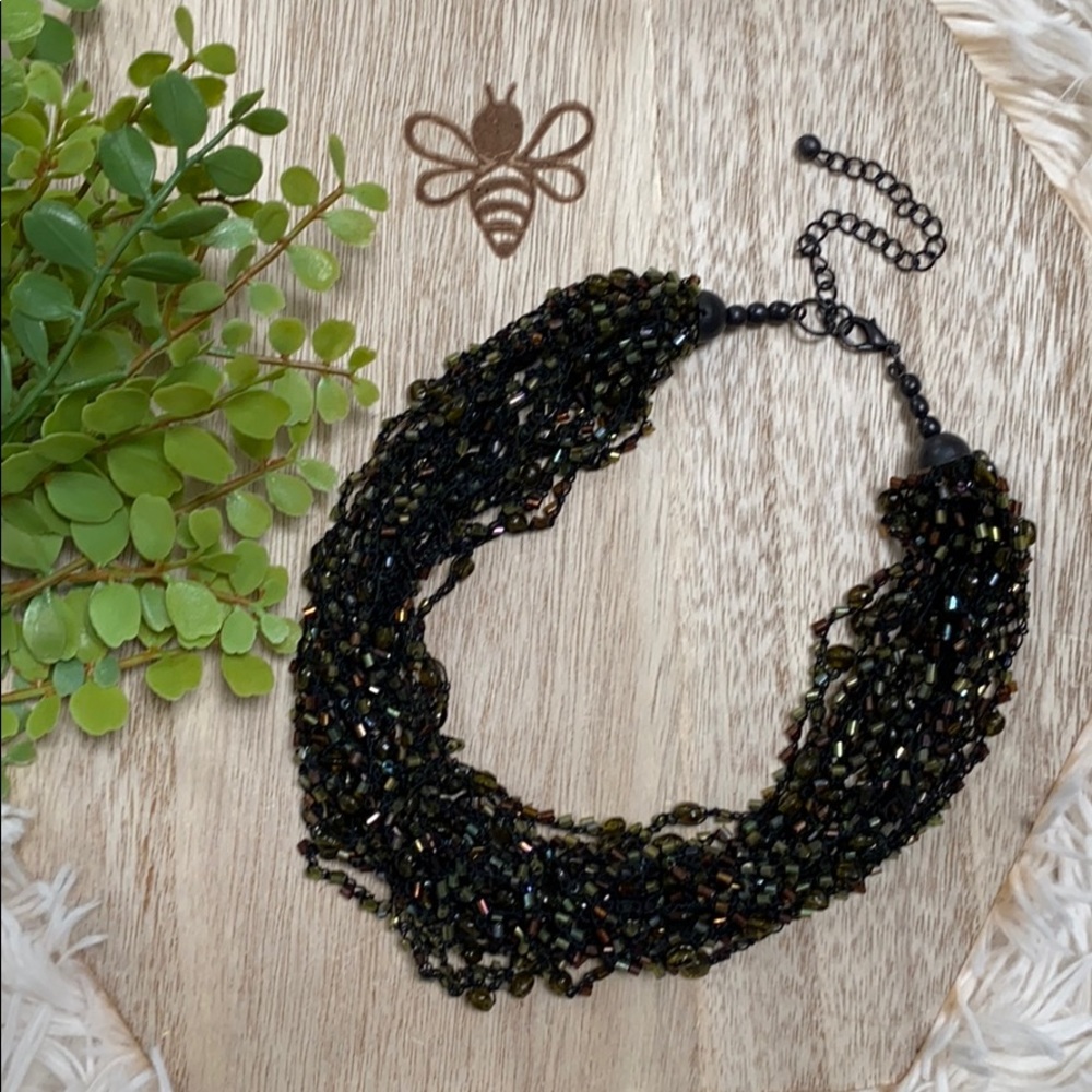 Boutique Multi Strand Beaded Necklace 💗 Black